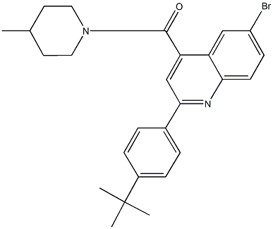 6-bromo-2-(4-tert-butylphenyl)-4-[(4-methyl-1-piperidinyl)carbonyl]quinoline Struktur