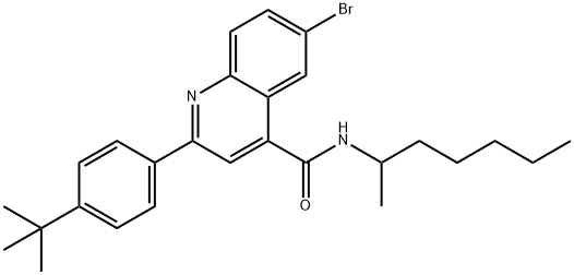 6-bromo-2-(4-tert-butylphenyl)-N-(1-methylhexyl)-4-quinolinecarboxamide Struktur