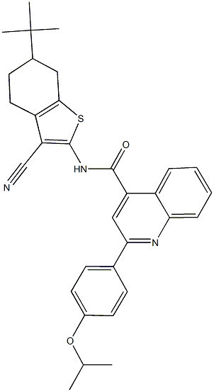 N-(6-tert-butyl-3-cyano-4,5,6,7-tetrahydro-1-benzothien-2-yl)-2-(4-isopropoxyphenyl)-4-quinolinecarboxamide Struktur