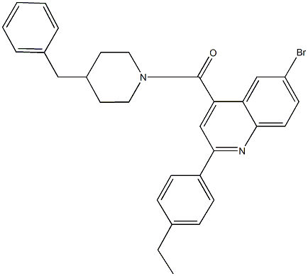 4-[(4-benzyl-1-piperidinyl)carbonyl]-6-bromo-2-(4-ethylphenyl)quinoline Struktur