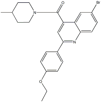 6-bromo-2-(4-ethoxyphenyl)-4-[(4-methyl-1-piperidinyl)carbonyl]quinoline Struktur