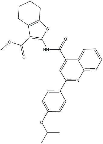 methyl 2-({[2-(4-isopropoxyphenyl)-4-quinolinyl]carbonyl}amino)-4,5,6,7-tetrahydro-1-benzothiophene-3-carboxylate Struktur