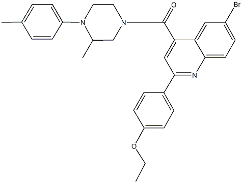 6-bromo-2-(4-ethoxyphenyl)-4-{[3-methyl-4-(4-methylphenyl)-1-piperazinyl]carbonyl}quinoline Struktur