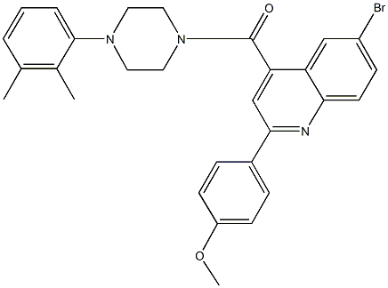 6-bromo-4-{[4-(2,3-dimethylphenyl)-1-piperazinyl]carbonyl}-2-(4-methoxyphenyl)quinoline Struktur