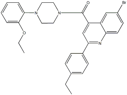 6-bromo-4-{[4-(2-ethoxyphenyl)-1-piperazinyl]carbonyl}-2-(4-ethylphenyl)quinoline Struktur