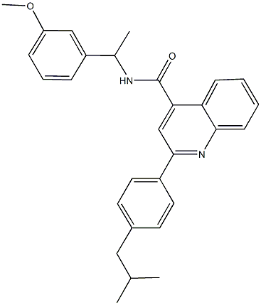 2-(4-isobutylphenyl)-N-[1-(3-methoxyphenyl)ethyl]-4-quinolinecarboxamide Struktur