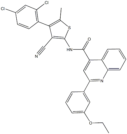 N-[3-cyano-4-(2,4-dichlorophenyl)-5-methyl-2-thienyl]-2-(3-ethoxyphenyl)-4-quinolinecarboxamide Struktur