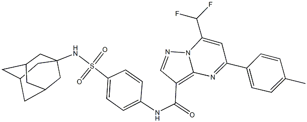 N-{4-[(1-adamantylamino)sulfonyl]phenyl}-7-(difluoromethyl)-5-(4-methylphenyl)pyrazolo[1,5-a]pyrimidine-3-carboxamide Struktur