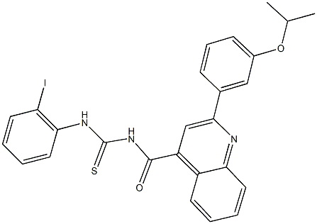 N-(2-iodophenyl)-N'-{[2-(3-isopropoxyphenyl)-4-quinolinyl]carbonyl}thiourea Struktur