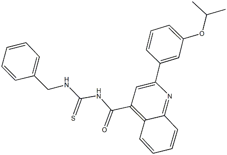 N-benzyl-N'-{[2-(3-isopropoxyphenyl)-4-quinolinyl]carbonyl}thiourea Struktur