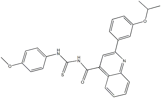 N-{[2-(3-isopropoxyphenyl)-4-quinolinyl]carbonyl}-N'-(4-methoxyphenyl)thiourea Struktur