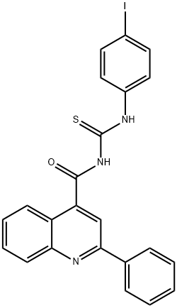 N-(4-iodophenyl)-N'-[(2-phenyl-4-quinolinyl)carbonyl]thiourea Struktur