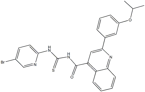 N-(5-bromo-2-pyridinyl)-N'-{[2-(3-isopropoxyphenyl)-4-quinolinyl]carbonyl}thiourea Struktur