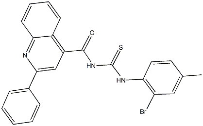 N-(2-bromo-4-methylphenyl)-N'-[(2-phenyl-4-quinolinyl)carbonyl]thiourea Struktur