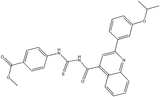 methyl 4-{[({[2-(3-isopropoxyphenyl)-4-quinolinyl]carbonyl}amino)carbothioyl]amino}benzoate Struktur