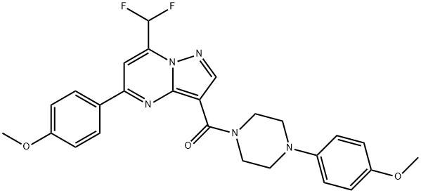 7-(difluoromethyl)-5-(4-methoxyphenyl)-3-{[4-(4-methoxyphenyl)-1-piperazinyl]carbonyl}pyrazolo[1,5-a]pyrimidine Struktur