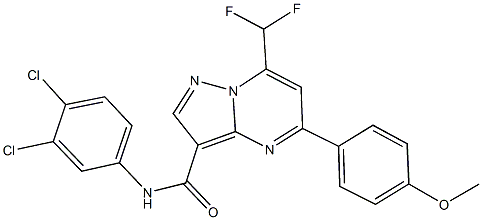 N-(3,4-dichlorophenyl)-7-(difluoromethyl)-5-(4-methoxyphenyl)pyrazolo[1,5-a]pyrimidine-3-carboxamide Struktur