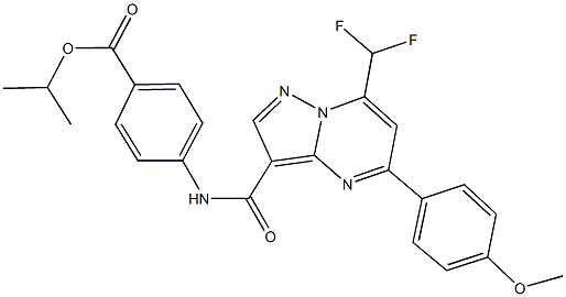 isopropyl 4-({[7-(difluoromethyl)-5-(4-methoxyphenyl)pyrazolo[1,5-a]pyrimidin-3-yl]carbonyl}amino)benzoate Struktur