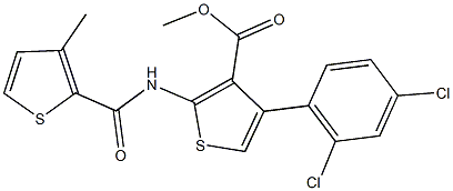 methyl 4-(2,4-dichlorophenyl)-2-{[(3-methyl-2-thienyl)carbonyl]amino}-3-thiophenecarboxylate Struktur