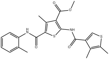 methyl 2-{[(4,5-dimethyl-3-thienyl)carbonyl]amino}-4-methyl-5-(2-toluidinocarbonyl)-3-thiophenecarboxylate Struktur