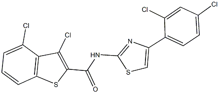 3,4-dichloro-N-[4-(2,4-dichlorophenyl)-1,3-thiazol-2-yl]-1-benzothiophene-2-carboxamide Struktur