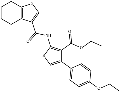 ethyl 4-(4-ethoxyphenyl)-2-[(4,5,6,7-tetrahydro-1-benzothien-3-ylcarbonyl)amino]-3-thiophenecarboxylate Struktur