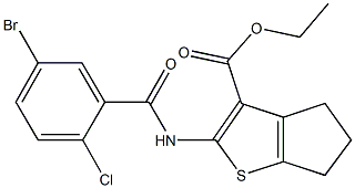 ethyl 2-[(5-bromo-2-chlorobenzoyl)amino]-5,6-dihydro-4H-cyclopenta[b]thiophene-3-carboxylate Struktur