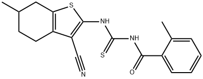 N-(3-cyano-6-methyl-4,5,6,7-tetrahydro-1-benzothien-2-yl)-N'-(2-methylbenzoyl)thiourea Struktur