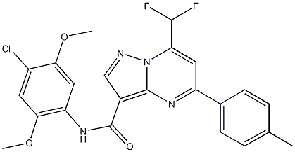 N-(4-chloro-2,5-dimethoxyphenyl)-7-(difluoromethyl)-5-(4-methylphenyl)pyrazolo[1,5-a]pyrimidine-3-carboxamide Struktur