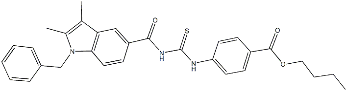 butyl 4-[({[(1-benzyl-2,3-dimethyl-1H-indol-5-yl)carbonyl]amino}carbothioyl)amino]benzoate Struktur