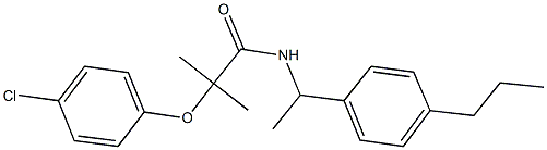 2-(4-chlorophenoxy)-2-methyl-N-[1-(4-propylphenyl)ethyl]propanamide Struktur