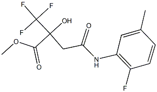 methyl 4-(2-fluoro-5-methylanilino)-2-hydroxy-4-oxo-2-(trifluoromethyl)butanoate Struktur