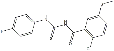 N-[2-chloro-5-(methylsulfanyl)benzoyl]-N'-(4-iodophenyl)thiourea Struktur