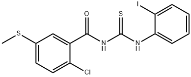 N-[2-chloro-5-(methylsulfanyl)benzoyl]-N'-(2-iodophenyl)thiourea Struktur