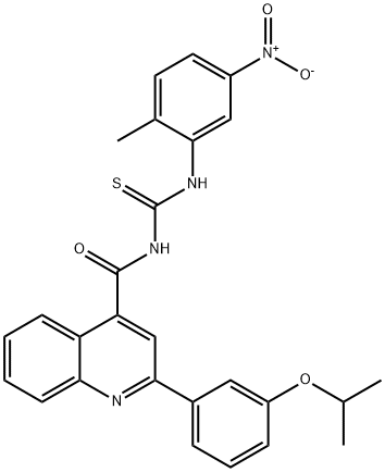 N-{5-nitro-2-methylphenyl}-N'-{[2-(3-isopropoxyphenyl)-4-quinolinyl]carbonyl}thiourea Struktur