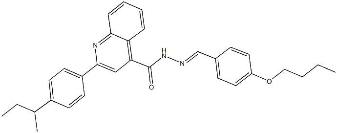 N'-(4-butoxybenzylidene)-2-(4-sec-butylphenyl)-4-quinolinecarbohydrazide Struktur