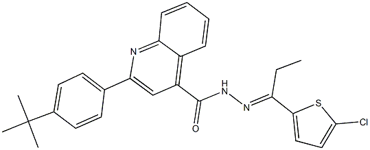 2-(4-tert-butylphenyl)-N'-[1-(5-chloro-2-thienyl)propylidene]-4-quinolinecarbohydrazide Struktur