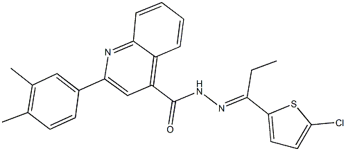 N'-[1-(5-chloro-2-thienyl)propylidene]-2-(3,4-dimethylphenyl)-4-quinolinecarbohydrazide Struktur