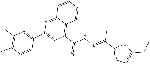 2-(3,4-dimethylphenyl)-N'-[1-(5-ethyl-2-thienyl)ethylidene]-4-quinolinecarbohydrazide Struktur