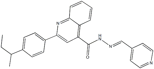 2-(4-sec-butylphenyl)-N'-(4-pyridinylmethylene)-4-quinolinecarbohydrazide Struktur