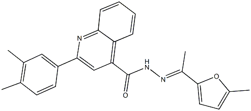 2-(3,4-dimethylphenyl)-N'-[1-(5-methyl-2-furyl)ethylidene]-4-quinolinecarbohydrazide Struktur