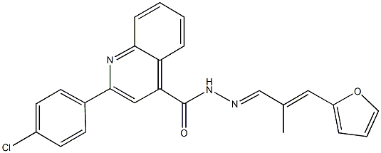 2-(4-chlorophenyl)-N'-[3-(2-furyl)-2-methyl-2-propenylidene]-4-quinolinecarbohydrazide Struktur