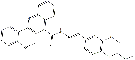 2-(2-methoxyphenyl)-N'-(3-methoxy-4-propoxybenzylidene)-4-quinolinecarbohydrazide Struktur