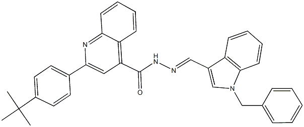 N'-[(1-benzyl-1H-indol-3-yl)methylene]-2-(4-tert-butylphenyl)-4-quinolinecarbohydrazide Struktur