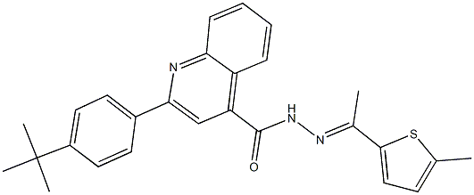 2-(4-tert-butylphenyl)-N'-[1-(5-methyl-2-thienyl)ethylidene]-4-quinolinecarbohydrazide Struktur