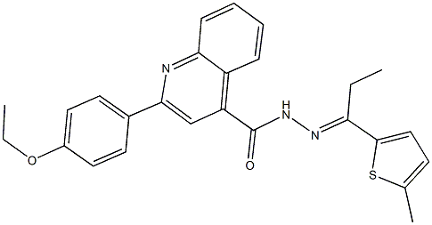 2-(4-ethoxyphenyl)-N'-[1-(5-methyl-2-thienyl)propylidene]-4-quinolinecarbohydrazide Struktur