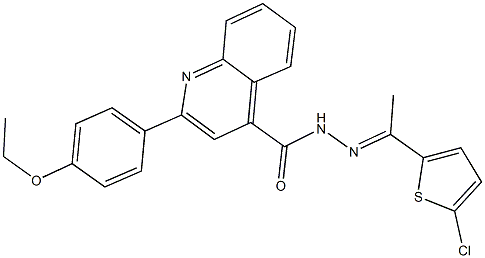 N'-[1-(5-chloro-2-thienyl)ethylidene]-2-(4-ethoxyphenyl)-4-quinolinecarbohydrazide Struktur