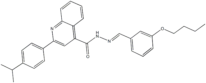 N'-(3-butoxybenzylidene)-2-(4-isopropylphenyl)-4-quinolinecarbohydrazide Struktur