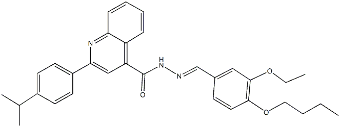 N'-(4-butoxy-3-ethoxybenzylidene)-2-(4-isopropylphenyl)-4-quinolinecarbohydrazide Struktur