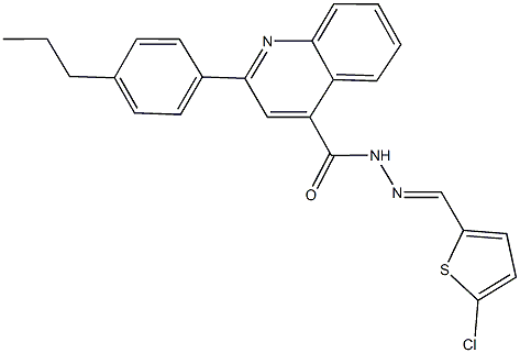 N'-[(5-chloro-2-thienyl)methylene]-2-(4-propylphenyl)-4-quinolinecarbohydrazide Struktur